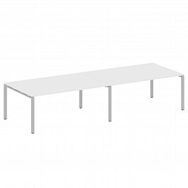 Стол для переговоров "Metal System" БП.ПРГ-2.5 белый/серый - Фото предпросмотра