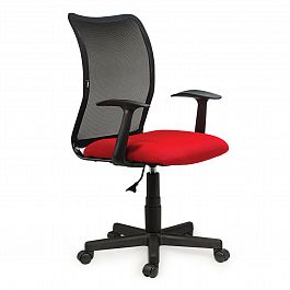 Кресло BRABIX "Spring MG-307", с подлокотниками, комбинированное красное/черное TW, 531405 - Фото предпросмотра