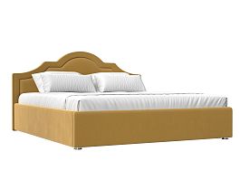 Интерьерная кровать Афина 200 (полностью микровельвет желтый) - Фото предпросмотра