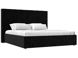 Интерьерная кровать Аура 160 (полностью велюр черный) - Фото предпросмотра