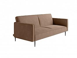 Este диван-кровать трехместный, прямой, с подлокотниками, бархат коричневый 12 - Фото предпросмотра