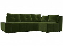 Угловой диван Амадэус правый (полностью микровельвет зеленый) - Фото предпросмотра