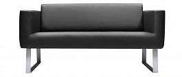 М-23 Орбис 2-х местный диван (151*78*76) Орегон 16 черный "Мягкая мебель для кабинета" ТК-001812000239 черный - Фото предпросмотра