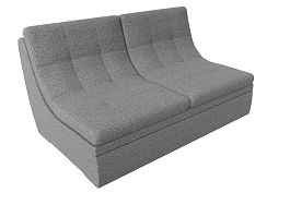 Модуль Холидей раскладной диван (полностью рогожка серая) - Фото предпросмотра