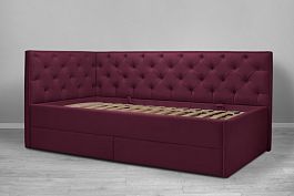 Кровать «Порше», каретная стяжка с доп. спальным местом, розовая - Фото предпросмотра
