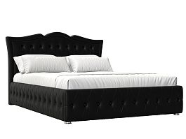 Интерьерная кровать Герда 160 (полностью экокожа черная) - Фото предпросмотра