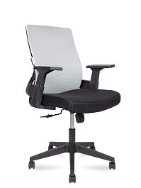 Кресло офисное Terra LB / черный пластик / серая сетка / черная ткань - Фото предпросмотра