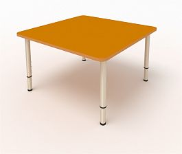 Детский стол 4-х местный 800*800*400…580 оранжевый - Фото предпросмотра