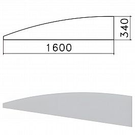Экран - перегородка "Монолит", 1600х16х340 мм, БЕЗ ФУРНИТУРЫ (код 640237), серый, ЭМ22.11 - Фото предпросмотра