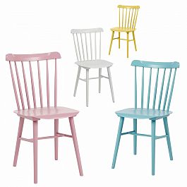 Комплект Такер, 4 стула розовый, голубой, белый, желтый - Фото предпросмотра