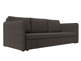 Прямой диван Слим Рогожка коричневый - Фото предпросмотра