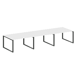 Metal System Перег. стол (3 столешницы) на О-оразном м/к БО.ПРГ-3.3 Белый/Антрацит металл 4200*1235*750 - Фото предпросмотра
