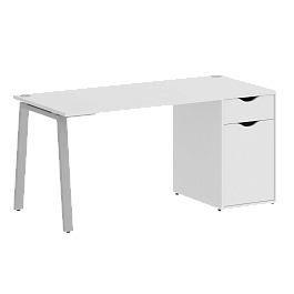 Home Office Стол письменный VR.SP-3-158.1.A Белый/Серый металл 1580*720*750 - Фото предпросмотра