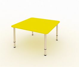 Детский стол 4-х местный 800*800*400…580 желтый - Фото предпросмотра