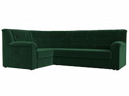 Угловой диван Карелия левый угол (полностью велюр зеленый) - Фото предпросмотра