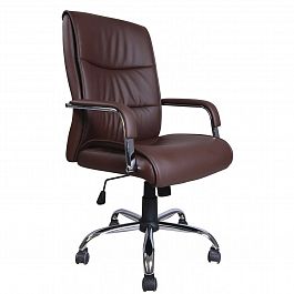 Кресло офисное BRABIX "Space EX-508", экокожа, хром, коричневое, 531164 - Фото предпросмотра