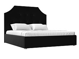 Интерьерная кровать Кантри 160 (полностью экокожа черная) - Фото предпросмотра