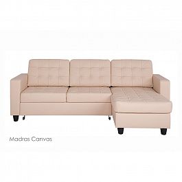 Угловой диван "Камелот" с канапе в коже - Фото предпросмотра