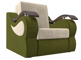 Кресло-кровать Меркурий 80 (основа микровельвет бежевый, компаньон микровельвет зеленый) - Фото предпросмотра