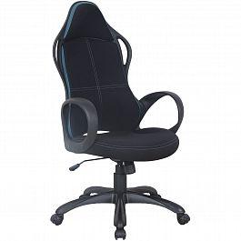 Кресло офисное BRABIX PREMIUM "Force EX-516", ткань, черное/вставки синие, 531572 - Фото предпросмотра