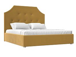 Интерьерная кровать Кантри 160 (полностью микровельвет желтый) - Фото предпросмотра