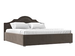 Интерьерная кровать Афина 180 (полностью велюр коричневый) - Фото предпросмотра