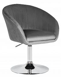 Кресло дизайнерское DOBRIN EDISON (серый велюр (1922-19)) - Фото предпросмотра