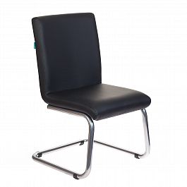 Кресло для приемных и переговорных CH-250-V, хром, экокожа, черное, 1098331 - Фото предпросмотра