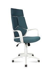 Кресло офисное / IQ / (White plastic blue) белый  пластик / голубая ткань - Фото предпросмотра