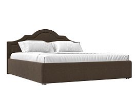 Интерьерная кровать Афина 200 (полностью рогожка коричневая) - Фото предпросмотра