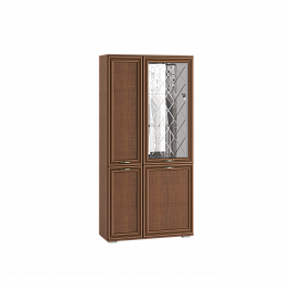"Ливорно" Шкаф с полками и витриной ЛШ-6 орех донской - Фото предпросмотра