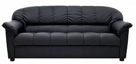 V-400 Монарх 3-х местный диван 197х87х86 экокожа oregon 16 черный "Мягкая мебель для кабинета" ТК-001812000058 черный - Фото предпросмотра