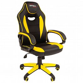 Кресло компьютерное BRABIX "Blaze GM-162", TW/экокожа, черное/желтое, 532579, 7083507 - Фото предпросмотра