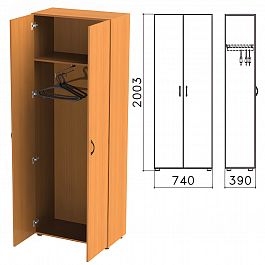 Шкаф для одежды "Фея", 740х390х2000 мм, цвет орех милан, ШФ17.5 - Фото предпросмотра