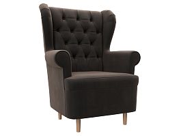 Кресло Торин Люкс (полностью велюр коричневый) - Фото предпросмотра