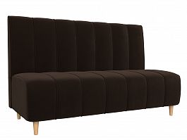 Прямой диван Ральф (полностью микровельвет коричневый) - Фото предпросмотра