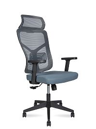 Кресло офисное  Asper / черный пластик  /  серая сетка / серая ткань - Фото предпросмотра