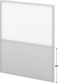 Модуль комбинированный "Мобильные офисные перегородки «Логика»"  ПК-ЛГ-МДК200х160/90П/Д-В1-535 серый - Фото предпросмотра