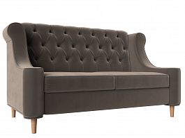 Прямой диван Бронкс (полностью велюр коричневый) - Фото предпросмотра