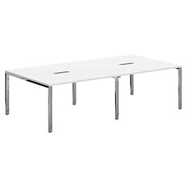 Конференц стол XGSCT 2714.1 Белый/Нержавеющая сталь 2720х1406х750 XTEN GLOSS - Фото предпросмотра