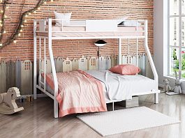 Двухъярусная кровать "Гранада 140" белый - Фото предпросмотра