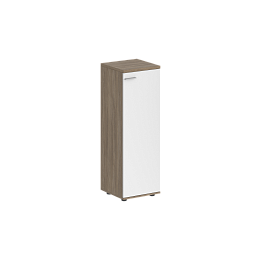 Шкаф средний Sigma 400х400х1200, 1 дв., з.ст ЛДСП, правый / корпус: дуб темный;  фасад: белый - Фото предпросмотра