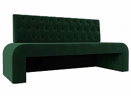 Кухонный прямой диван Кармен Люкс (полностью велюр зеленый) - Фото предпросмотра