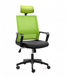 Кресло офисное / Бит / 815А-AF07-T09/черный пластик / зеленая сетка / черная ткань "Кресла для руководителей"  ТК-001035000536 зеленый/черный - Фото предпросмотра