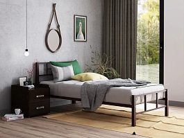 Кровать односпальная "Кадис 80" коричневый - Фото предпросмотра