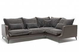 Rey диван угловой замша серый - Фото предпросмотра