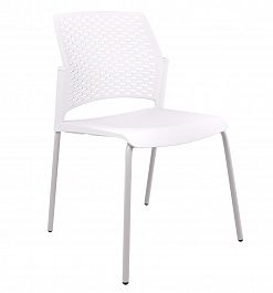 Rewind стул без подлокотников каркас серый/пластик белый "Кресла для посетителей"  ТК-001854000007 белый - Фото предпросмотра
