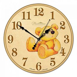 Настенные часы (33x33x4 см) Медвежонок 01-009 - Фото предпросмотра