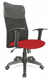 Кресло офисное Астра А (Т) спинка черная сетка/сиденье красная ткань В-7 "Компьютерные кресла" ТК-002985000221 красный - Фото предпросмотра