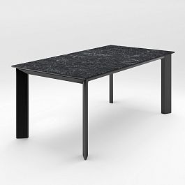 Стол раскладной Dogma (180+50), керамика матовая черная - Фото предпросмотра